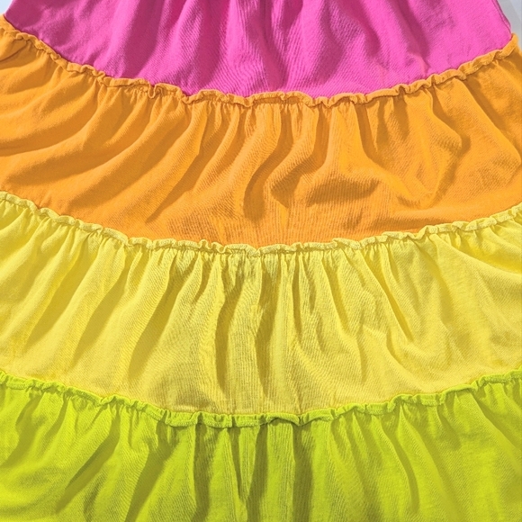 Colorful Tiered Girls Organic Cotton Skirt - Picture 4 of 6